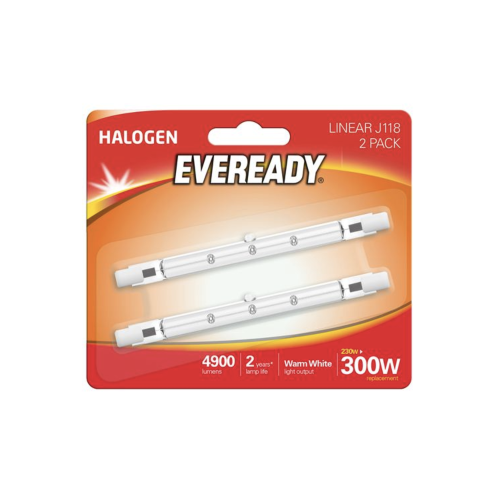 Eveready 230w (300w) 118mm Eco Linear Halogen R7s Twin Pack Direct