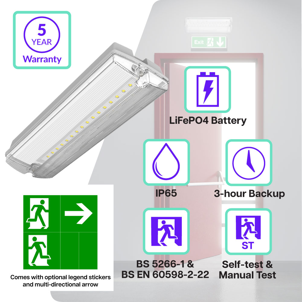 3W emergency led bulkhead lights