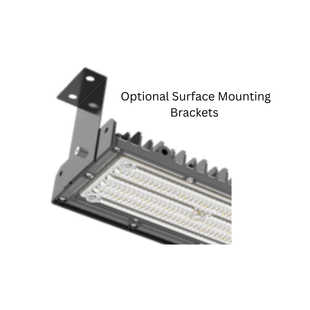 Rhinolux 100W 150W 200W Powell Linear LED High Bay (optional surface mounting brackets)